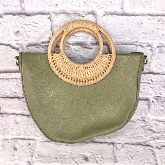 Anthropologie Womens Tote Bag Purse Wicker Handled Boho Crossbody Detachable Str - Picture 3 of 11